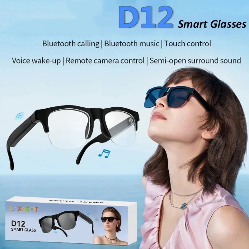 New AI Smart Glasses 1600W Pixel Camera Video Recording AI Photo Recognition Bluetooth Call Voice Translation Sunglasses
