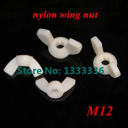 50pcs M12 Wing Nuts DIN315 Hand Tighten Nylon Nut Wingnut Butterfly Nut Ingot Plastic Thumb nut