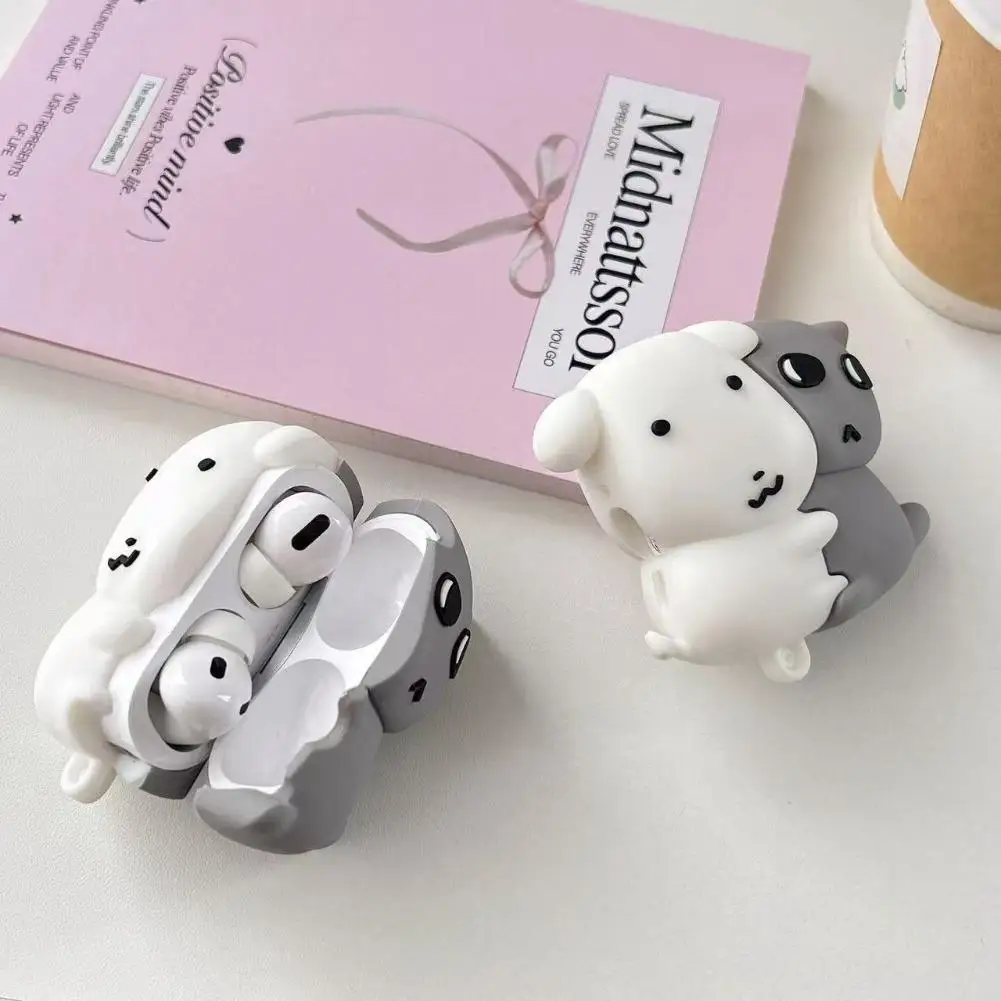 3D Cute Cartoon Dog Cat Hug Case for AirPods Pro 2 3 4 Silicone Wireless Earphone Protective Cover for AirPod Pro Case - view 2