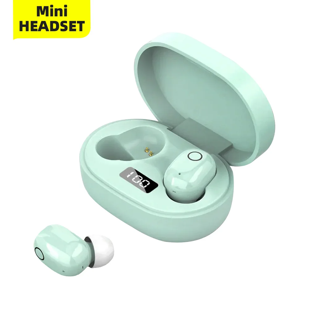 Wireless Buletooth Earphone Light Weight Rechargeable Long Battery Life Mini Headset Portable Power Display One Ear Only 4g