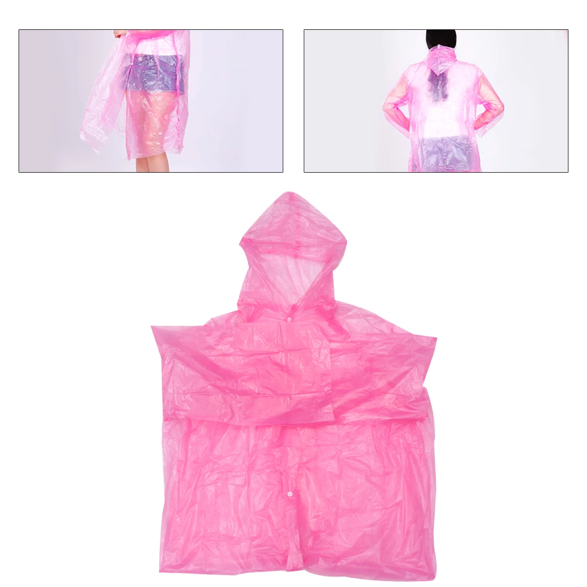 

10 Pcs Raincoat PE Disposable Raincoat Material Adult Rainwear Outdoor Travel Practical Pink Ponchos Save Time