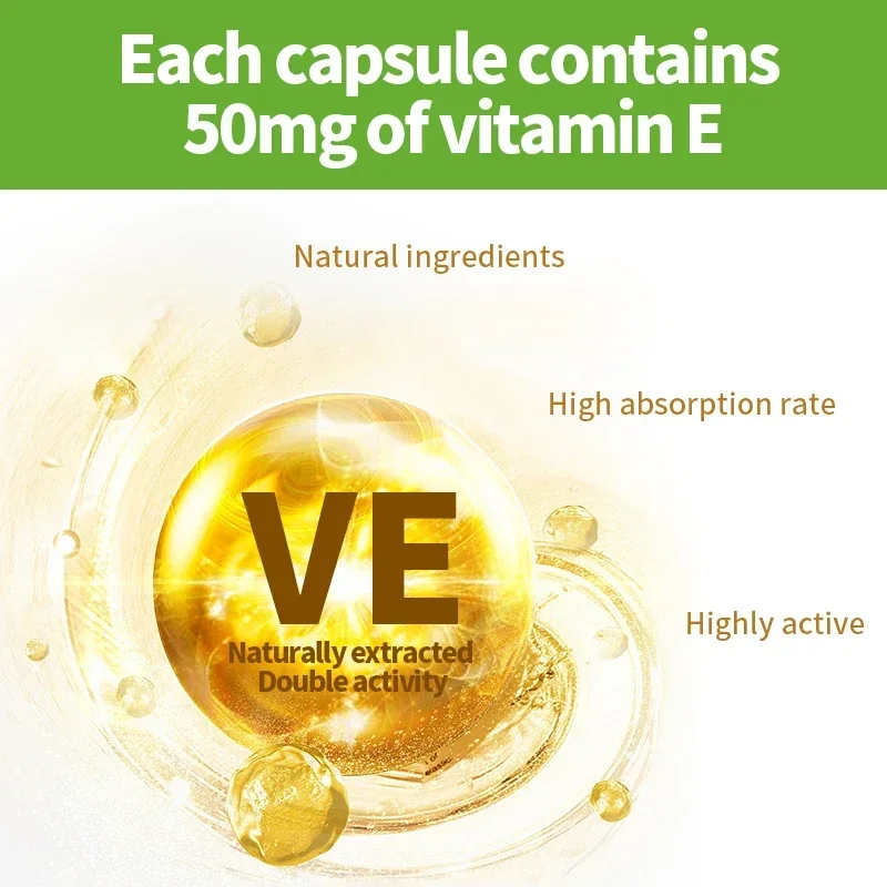 Vitamin E Pótlás kapszula 250MG Természetes Reve Élelem Egészég Alatámaszt Diétás supplements