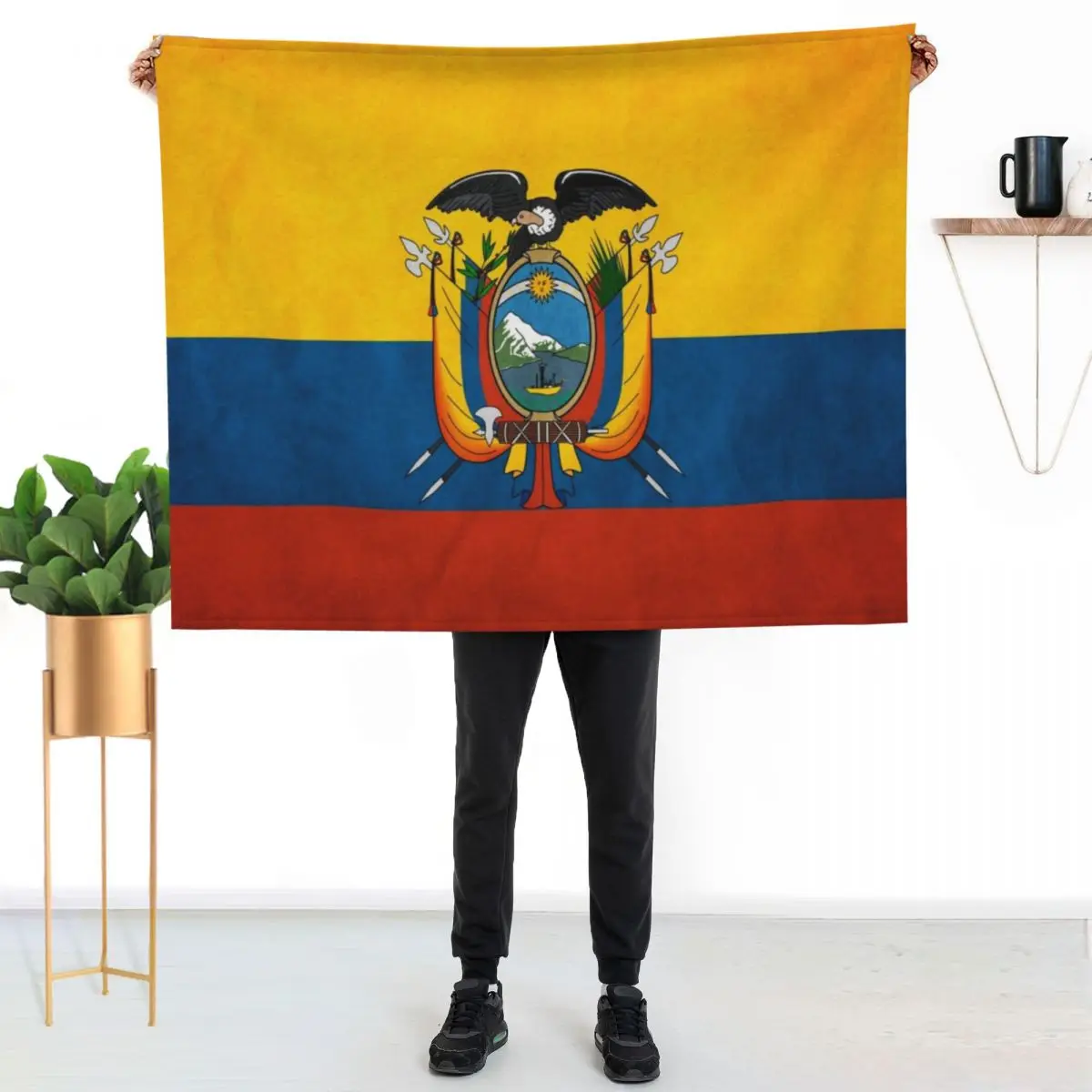 Ecuador Ecuadorian Flag National Flag of Ecuador Throw Blanket Bed Fashionable Blankets For Bed Luxury Picnic Blankets