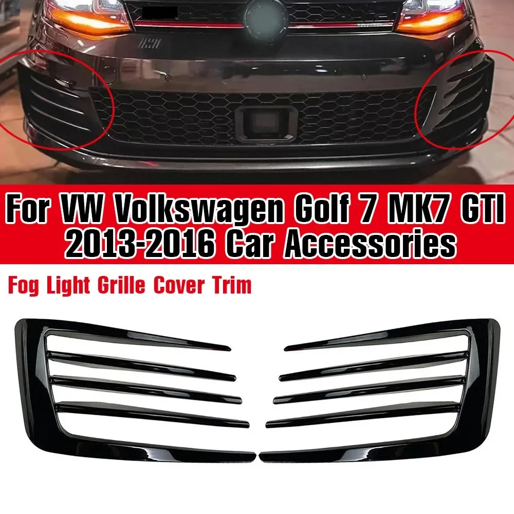 Front Fin Wind Knife Bumper Fog Light Grille Eyebrow Lamp Eyelid Strip Cover Trim For VW Volkswagen Golf 7 MK7 GTI GTD 2012-2017