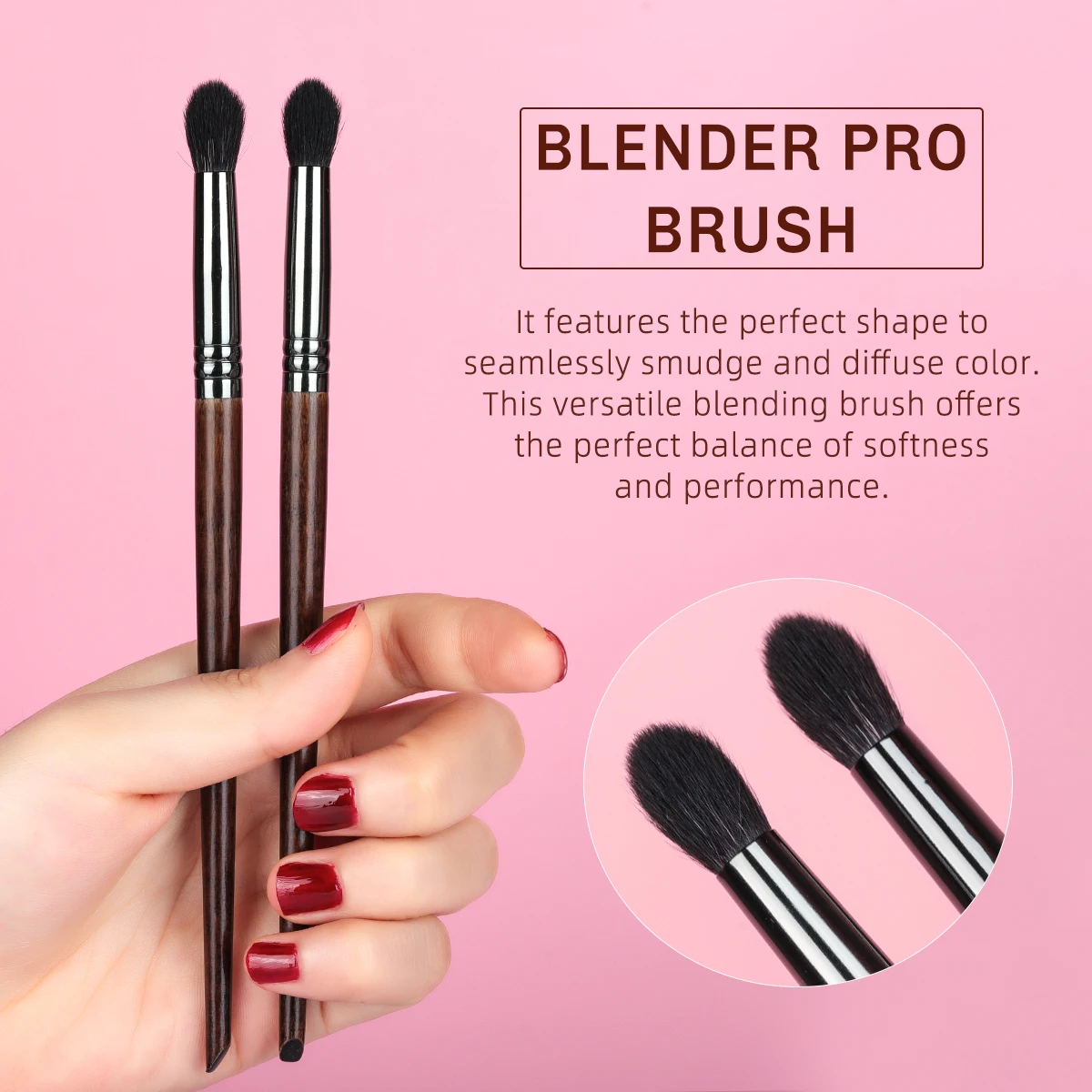 BETHY BEAUTY 2 Pcs Tapered Blending Brush Shadow Makeup Eye Make up Brush Set Cosmetic Crease Diffuse Brush