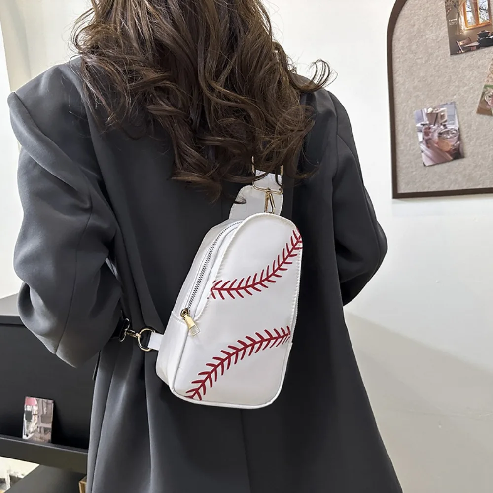 

Trendy Leisure Baseball Sling Bag Fitness Rugby Sports Nylon Chest Bag Crossbody Large Capacity Football Waist Bag Sport Player