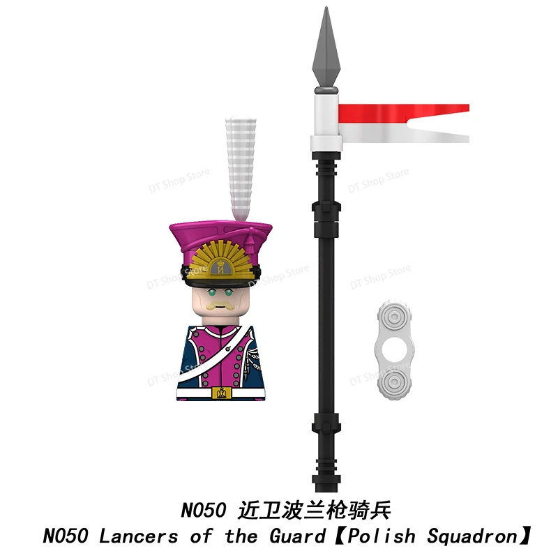 N049-052 MOC guerres napoléoniques figurines armes pistolet casque armure assembler des blocs de construction armes accessoires Puzzle jouets