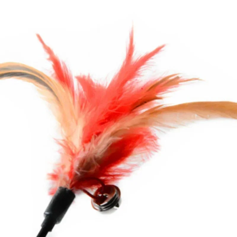 2 قطعة لعبة القط جرس ريشة مضحك القط قضيب لعبة القط اللعب التفاعلية القط اكسسوارات مستلزمات الحيوانات الأليفة القط #5