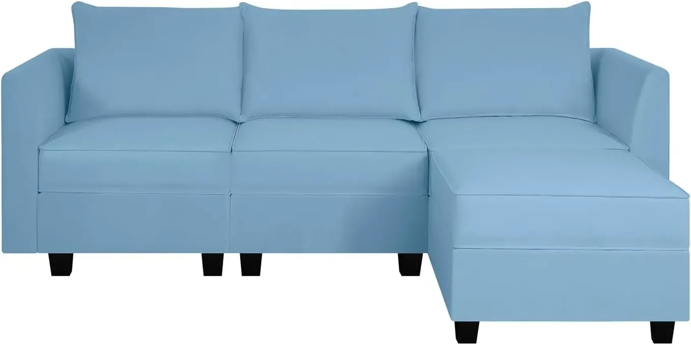 Elizabeth Modular Sectional Sofa with Storage L Shaped Modular Sofa 4-Seater Sectional Couch for Living Room, Linen