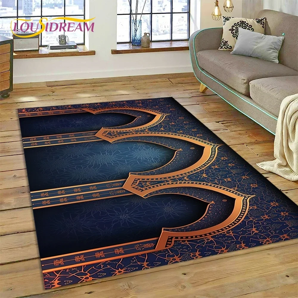 Muslim Islam Prayer Kneeling Poly Mats Mandala Carpet Rug for Bedroom Living Room Home Sofa Decoration,Large Decor Floor Mat