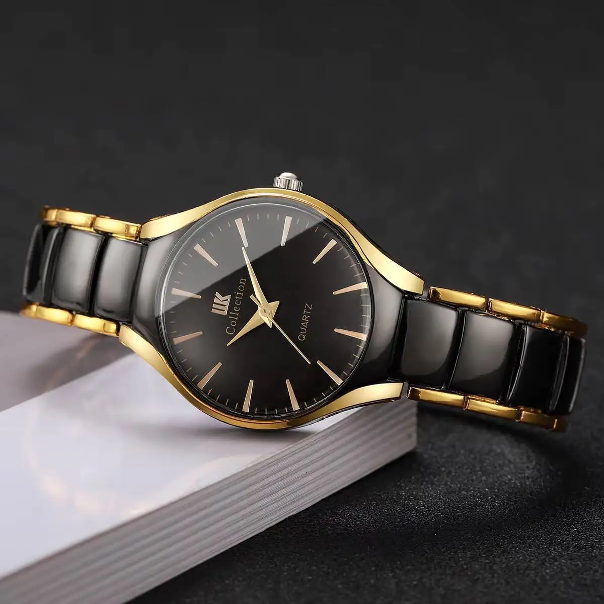 Luxus Edelstahl Band Frauen Quarzuhr Mode Damen Armbanduhren Uhr Reloj Mujer (Ohne Box)