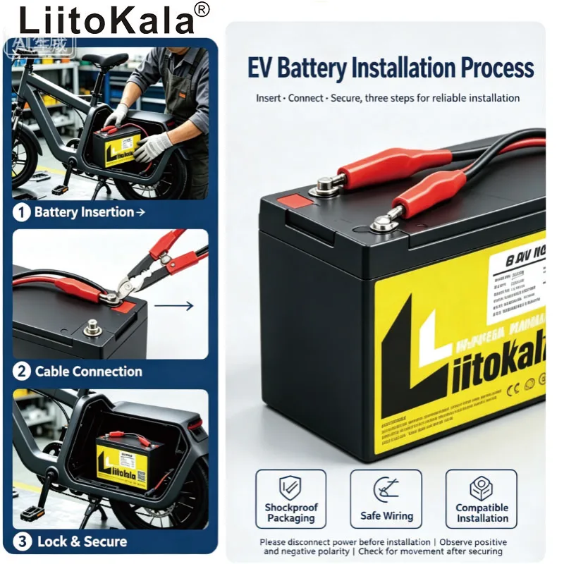 Liitokala 12V 8AH LIFEPO4 Battery Pack Deep Cycle Rechargeable 12.8V for Fish Finder Scooter Children's Cars Set