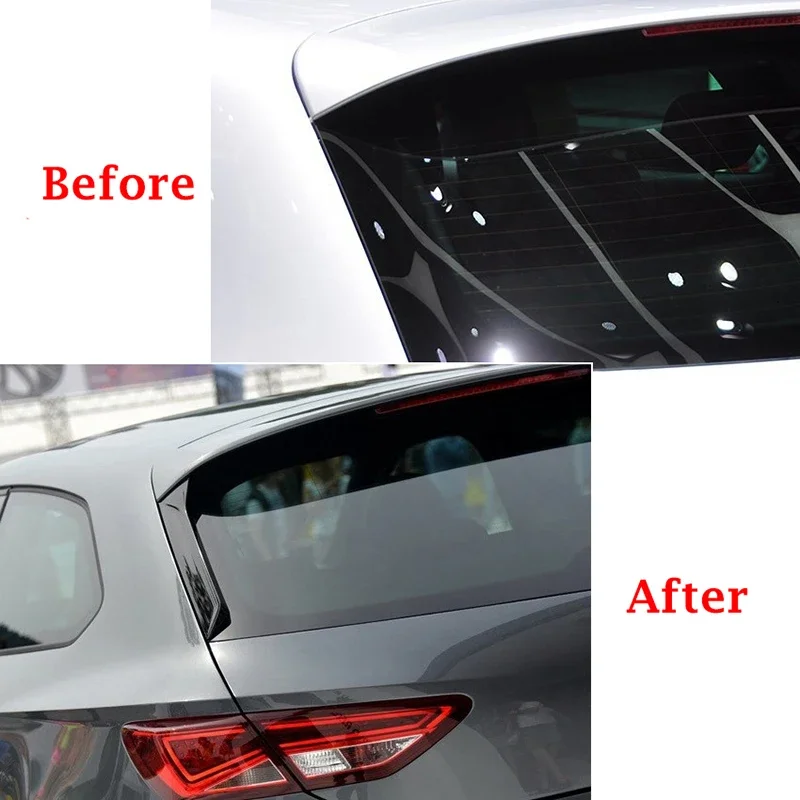 2Pcs Car Rear Window Side Wing Spoiler Glossy Black Exterior Parts for SEAT LEON 2013 2014 2015 2016 2017 2018 2019 2020 2021