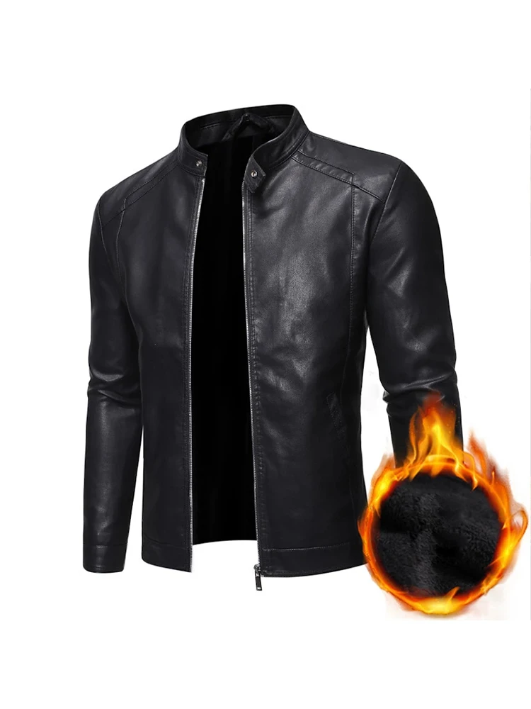 

Men's PU Zipper Jackets Casual 5XL Mens Vintage Black Faux Leather Motorcycle Jackets Fashion Jaqueta De Couro Masculina Male