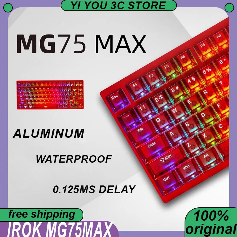 

IROK MG75MAX Magnetic Axis Mechanical Keyboard Wired CNC Aluminum Waterproof SOCD Hot Swap RGB PC Gaming Office Keyboards