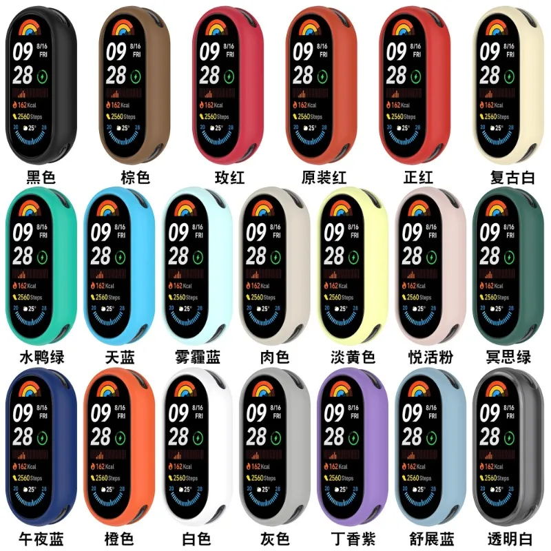 Funda de silicona suave para Xiaomi Mi Band 10/9/8, carcasa protectora hueca antiarañazos para Mi Band 8/9/10, accesorios protectores