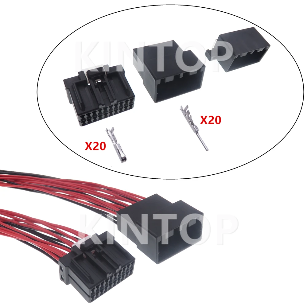 

1 Set 20 Pins Car Starter Plastic Housing Unsealed Connector With Wires Automobile Injector Wire Harness Socket 175967-2