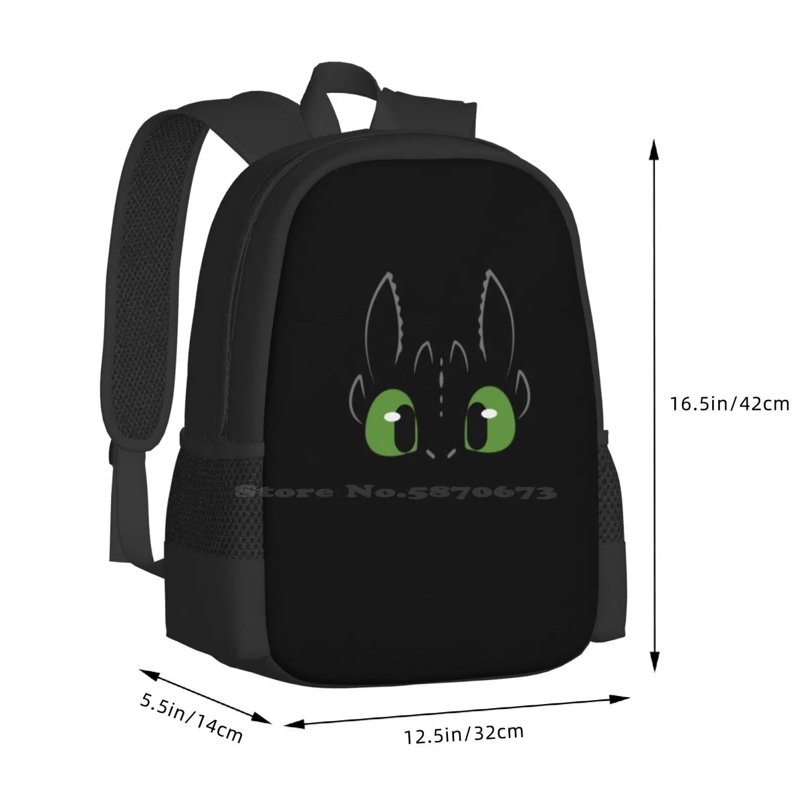 Cute Fury New Arrivals Unisex Bags Student Bag Backpack Night Fury Cute Fury Httyd Httyd Httyd Dark Film Movie Toothless