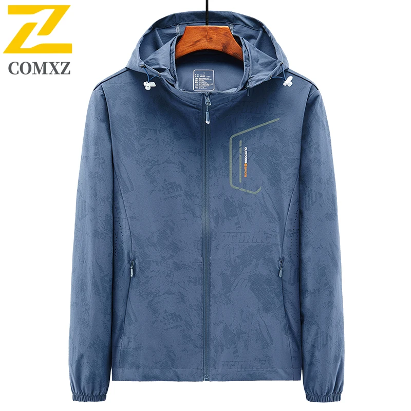 High-end Sunscreen Jacket Men's Summer Elastic Waterproof Breathable Ice Silk Windbreaker Men Casual Bicycle Fishing Hooded Coat
