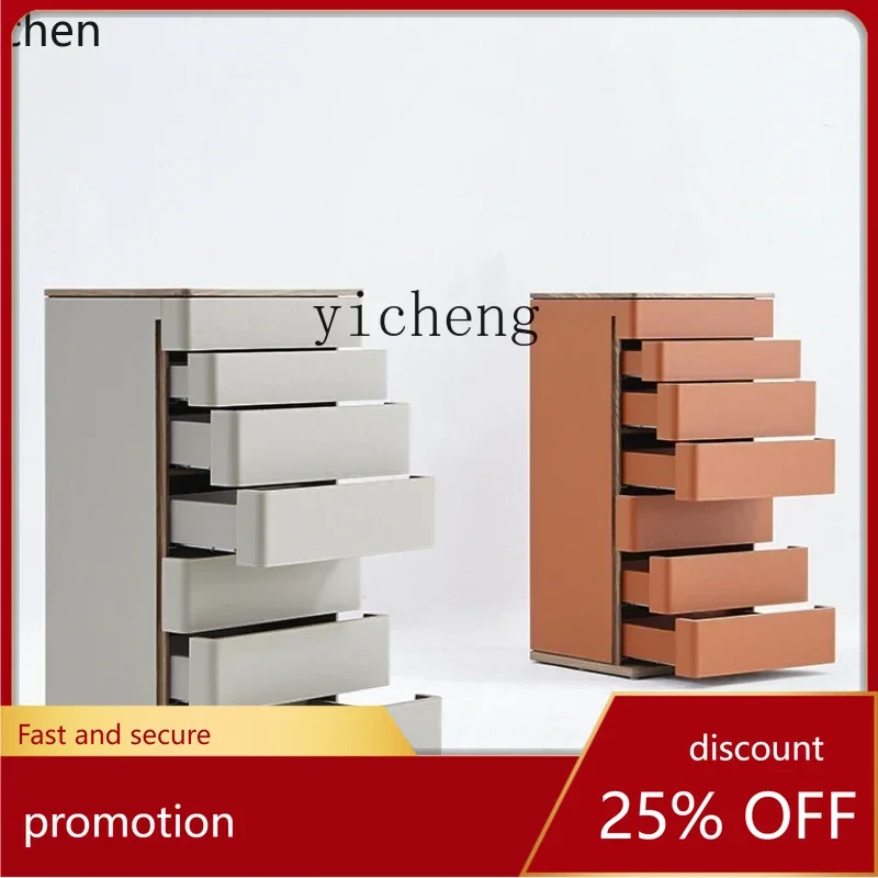 

HXL Saddle Leather 7-Drawer Cabinet Creative Showroom Storage Locker Living Room Side Cabinet