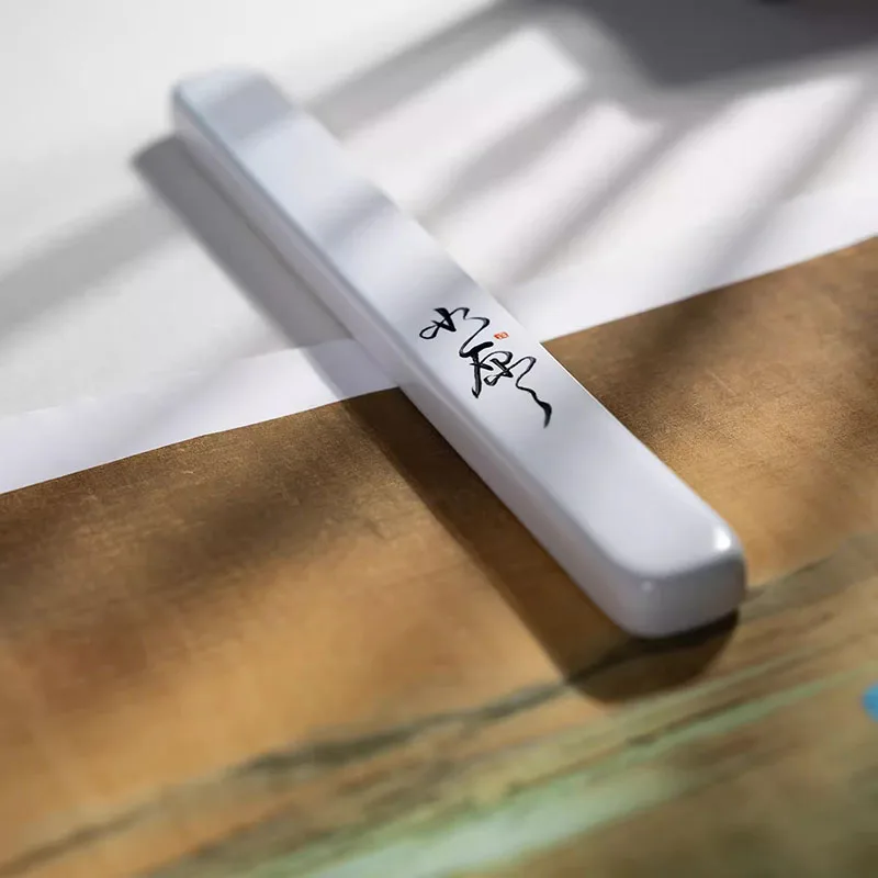 Ceramic Rectangular Paperweight, Handwritten Chinese Calligraphy 