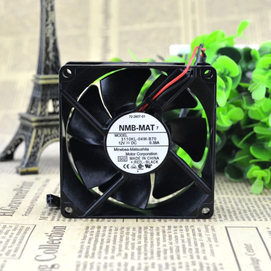 AA + FOR Original NMB 3110KL-04W-B70 8025 8CM 12V 0.38A Two-wire ball cooling fan