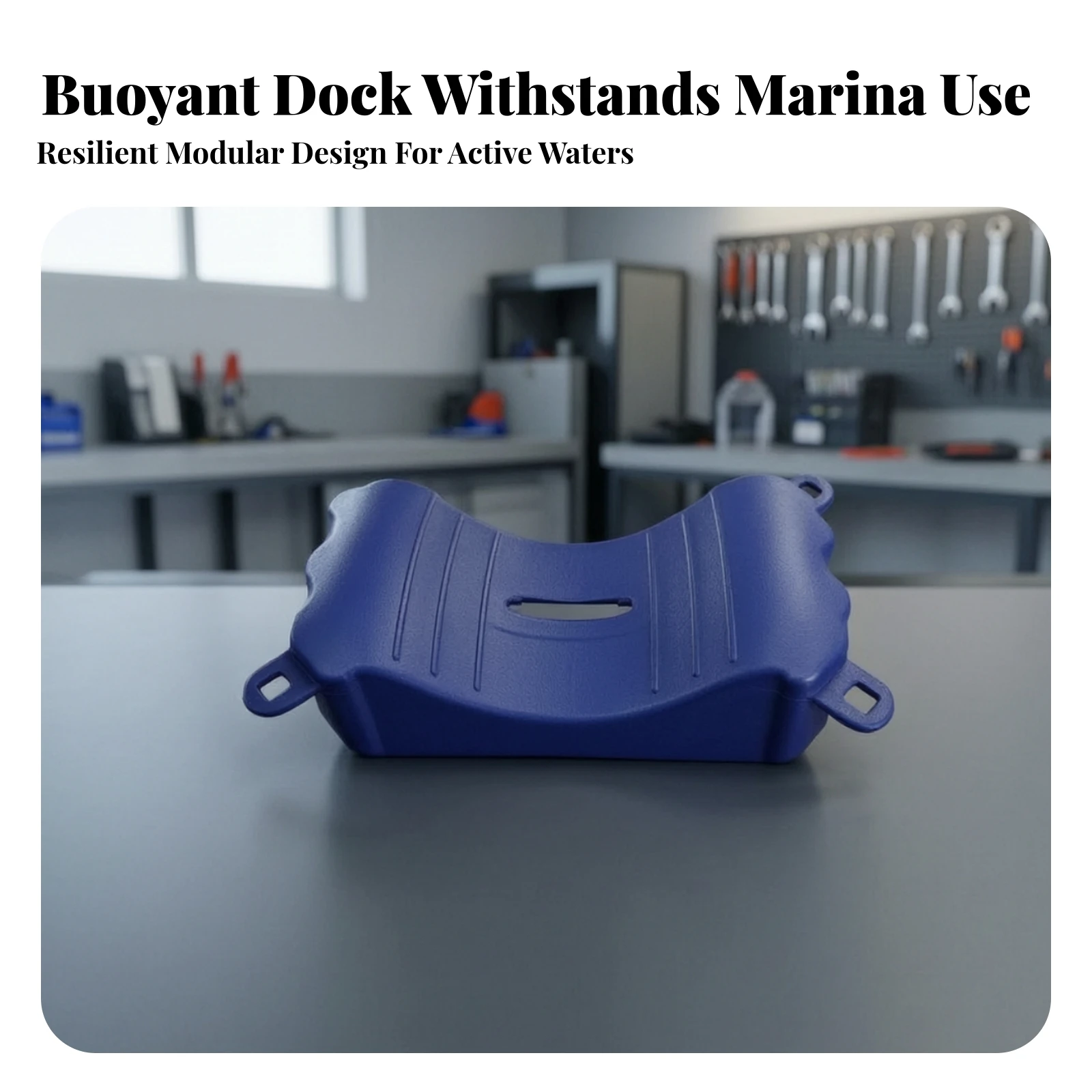 Floating Dock Module with Handle Easy Access Personal Watercraft Dock Module Molded Sturdy for Boat Owners, Waterfronts, Marinas