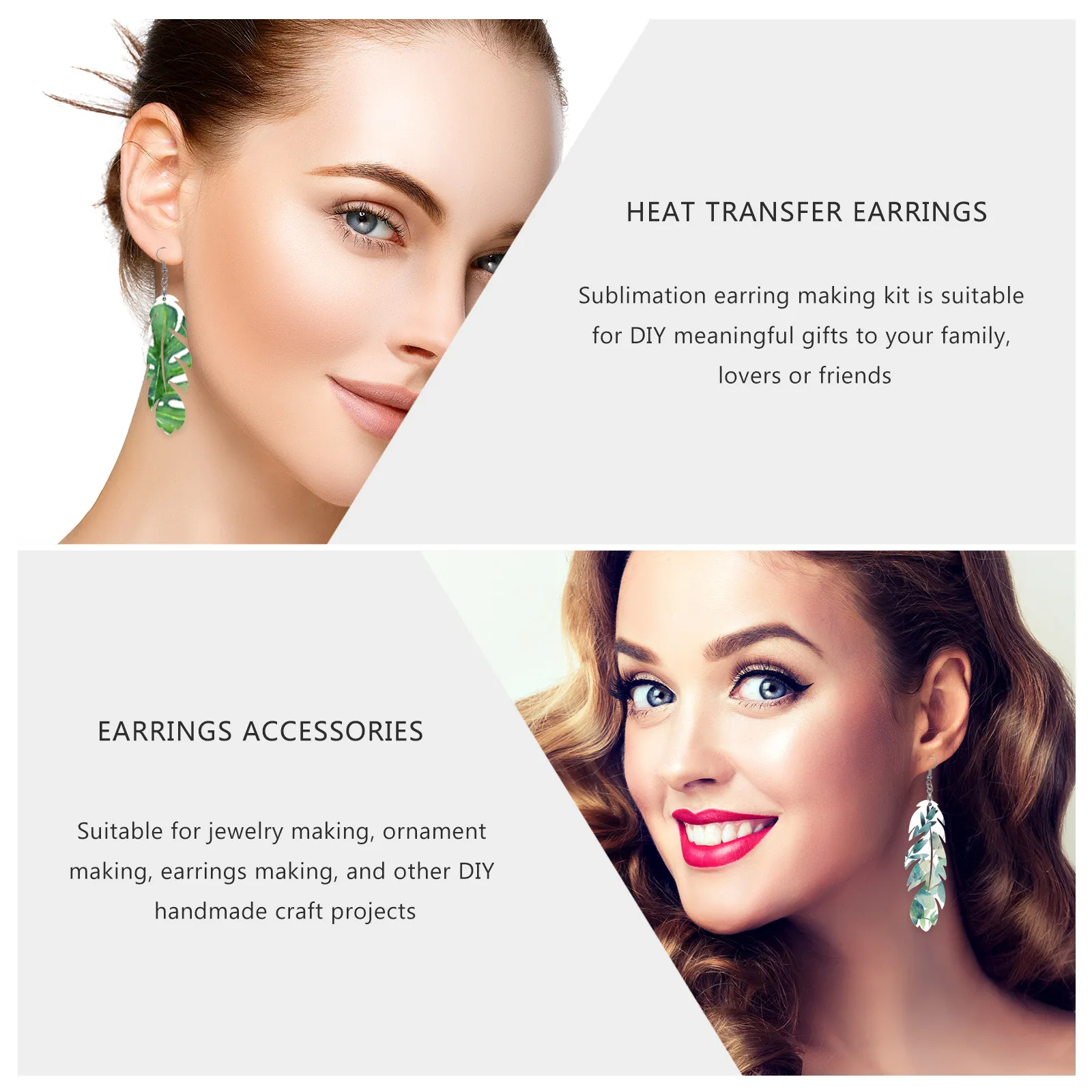 

5Pairs DIY Blank Earrings Heat Transfer Sublimation Blanks Jewelry Material Accessories Creative Gift Making Supplies for Custom