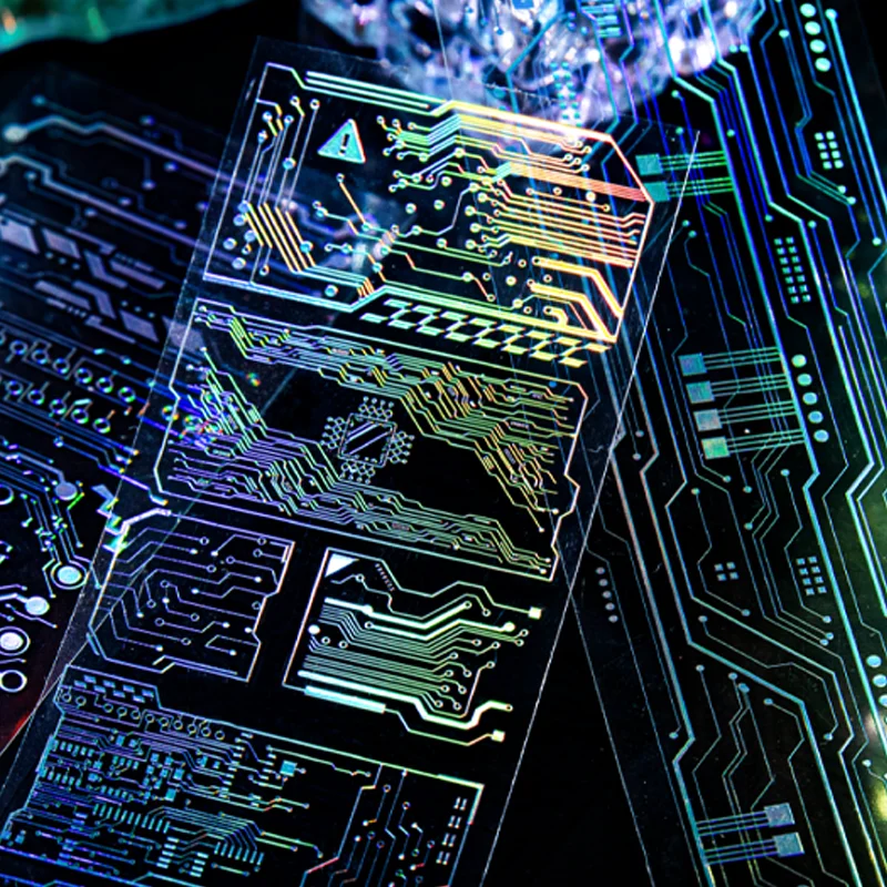 3D Laser Stickers Silver 3PCS Holographic Scrapbooking Stickers for Journal DIY Decoration for Planners Cards 4 Designs Mr Paper