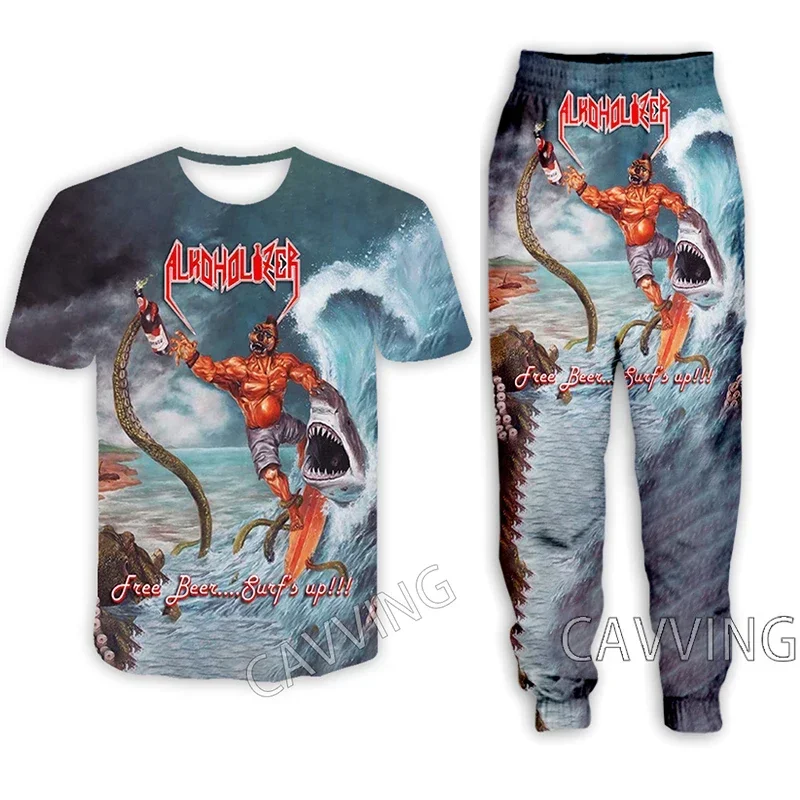 Alkoholizer  Rock  3D Print Casual T-shirt + Pants Jogging Pants Trousers Suit Clothes Women/ Men's  Sets Suit Clothes