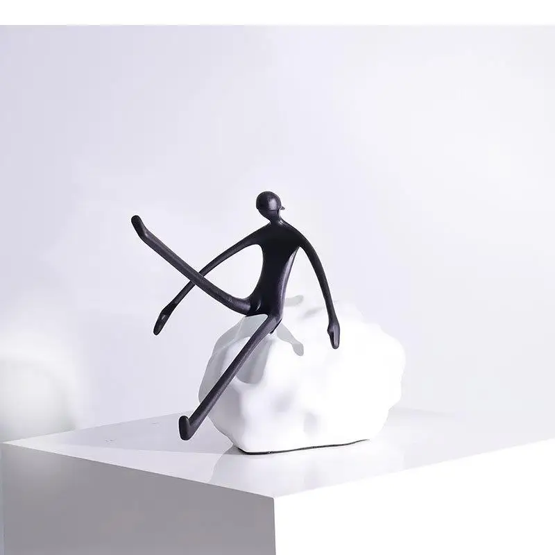 People In The Cloud Minimalism Figures Statue Room Aesthetics Decor Ornaments Abstract Character Resin Sculpture Desk Decoration