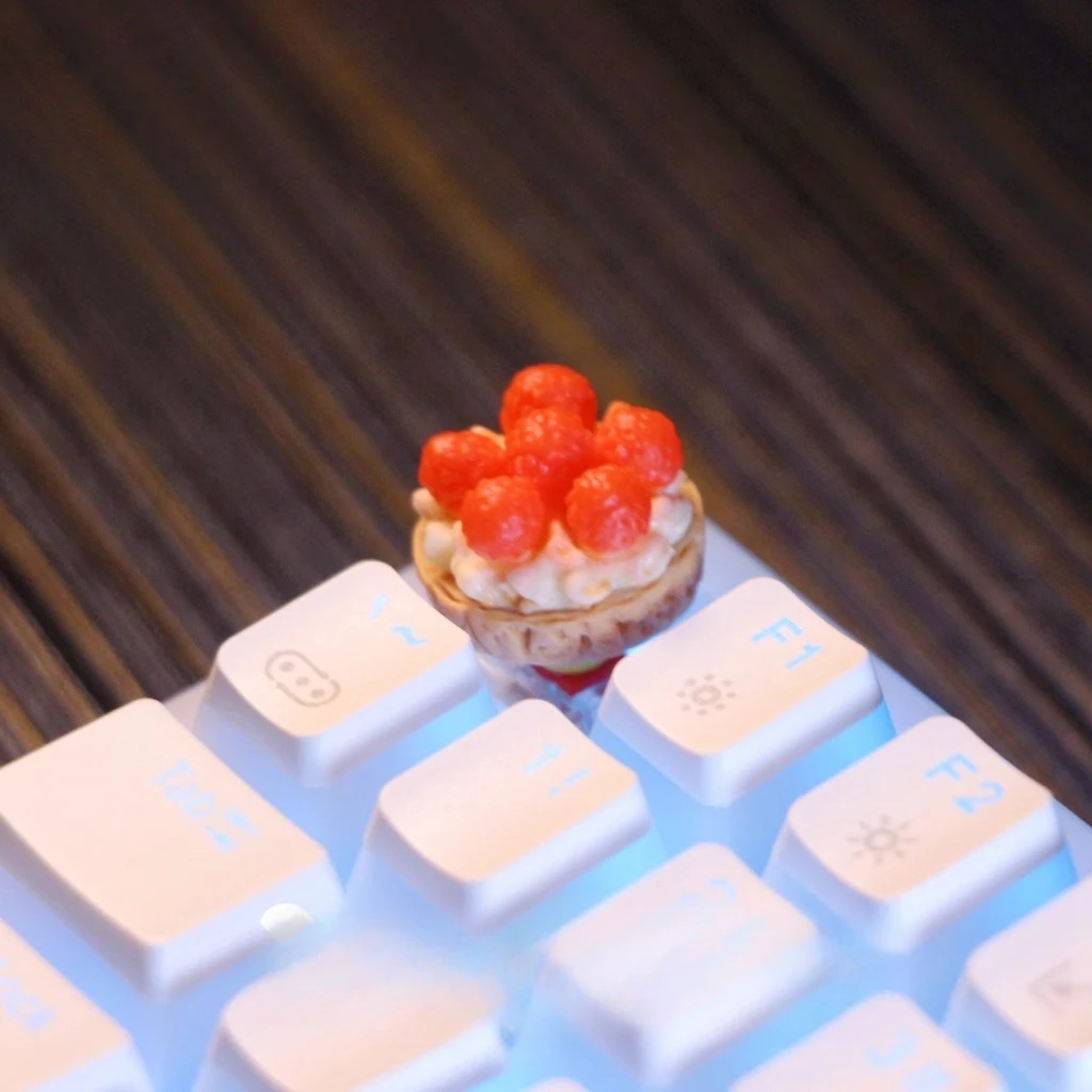 楊梅ケーキテーマキーキャップセット 3D 樹脂職人キーキャップカスタムオリジナル手作りキーキャップメカニカルキーボードアクセサリー