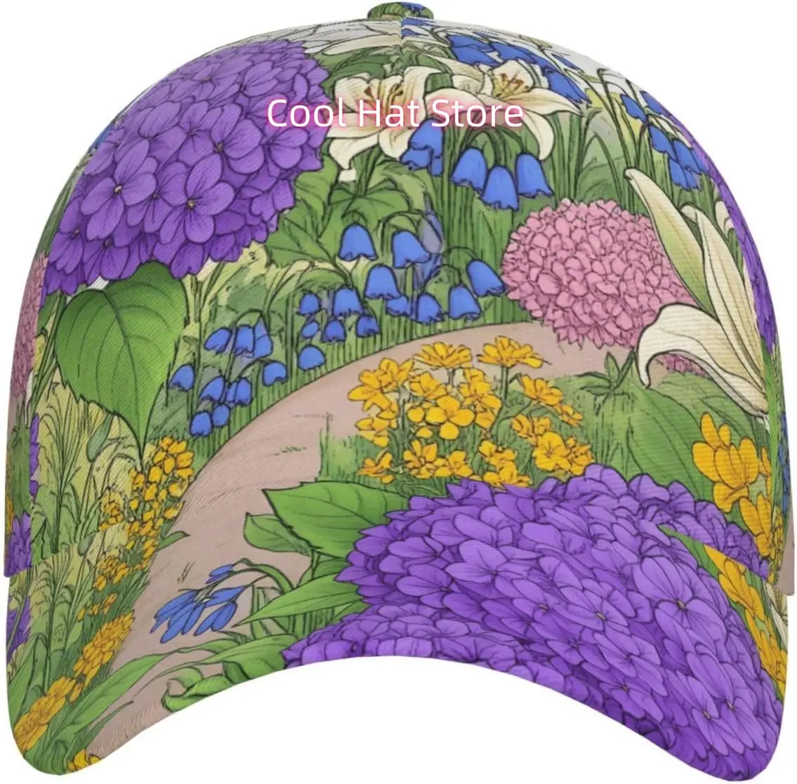 Sunflower Garden Blooms Pattern Baseball Cap Adjustable Cotton Baseball Hat for Sports, Outdoor, Travel Gifts for Men Black