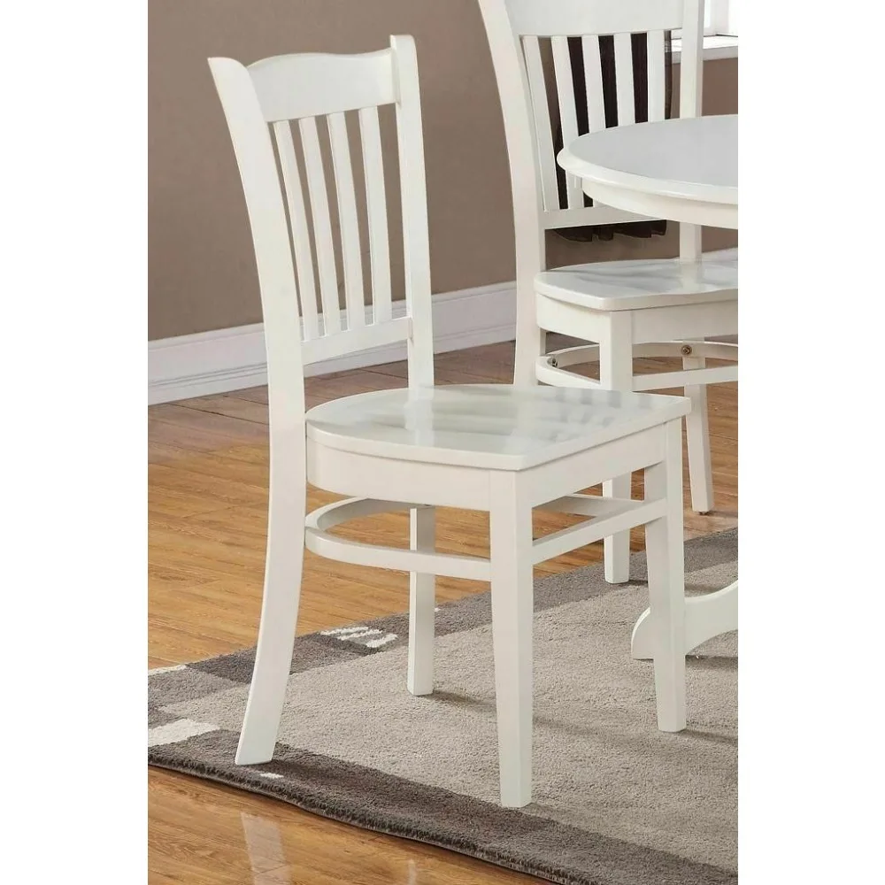 

Set of 2 Groton dinette kitchen dining chairs with wood seat in linen off-white