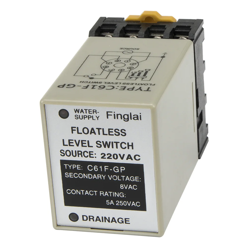 C61F-GP AC 220V floatless level switch / relay with socket base 220VAC C61F - GP water level controller / pump automatic switch