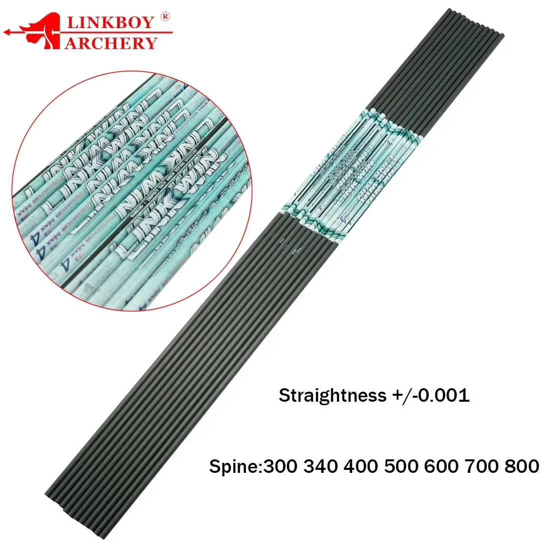 

Linkboy Archery ID6.2MM Карбоновый вал для позвоночника 300, 340, 400, 500, 600, 700, 800, для охоты и стрельбы, лук, +/-0.001