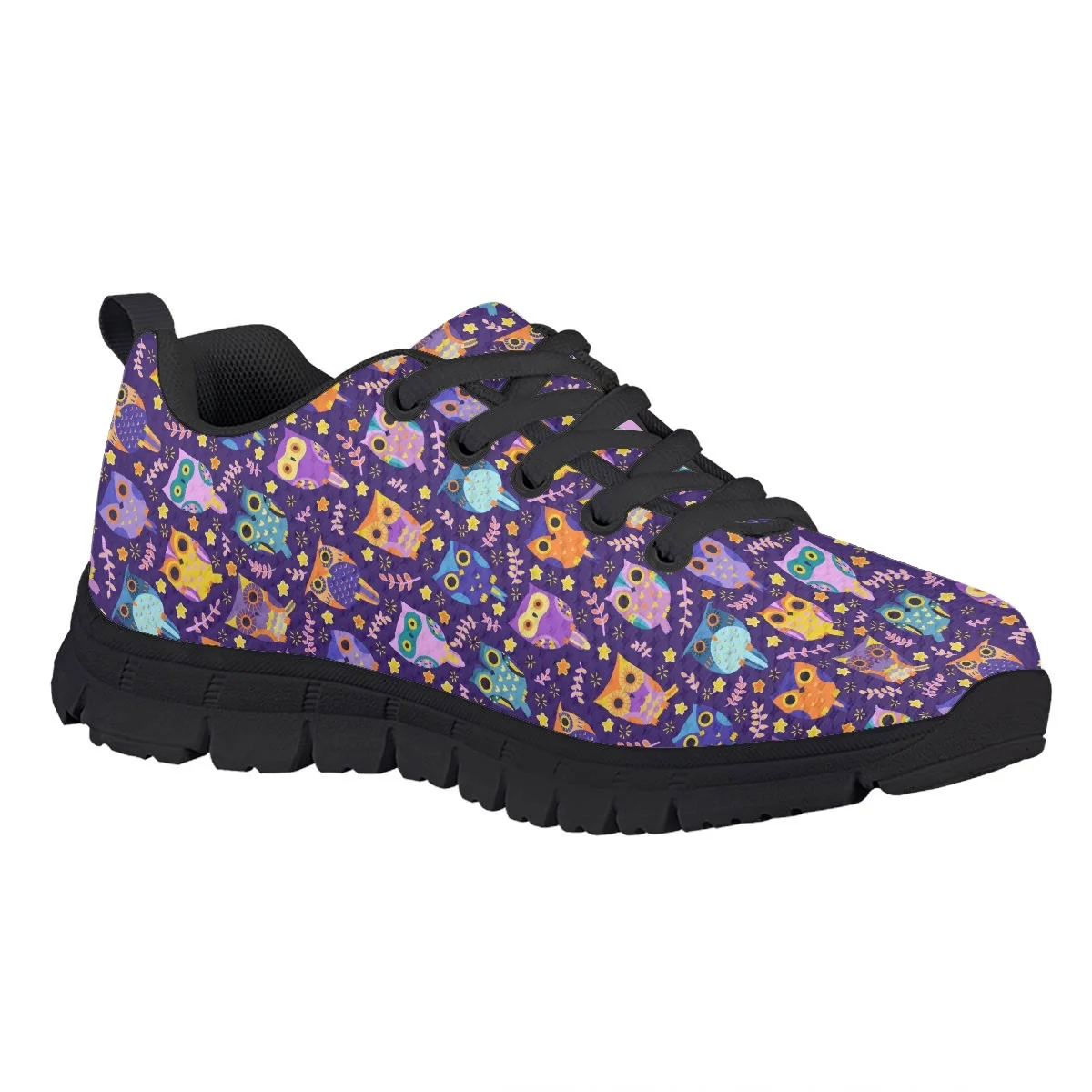 Baskets en maille à motif de dessin animé violet pour adolescents, chaussures plates décontractées à lacets, chaussures légères pour enfants, chaussures de théâtre de mode