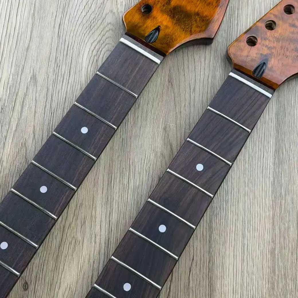 22 Fret ST Neck Stained Gloss Finish Rosewood Fretboard Nickel-silver Anti-corrosion Frets Guitar Part - view 4