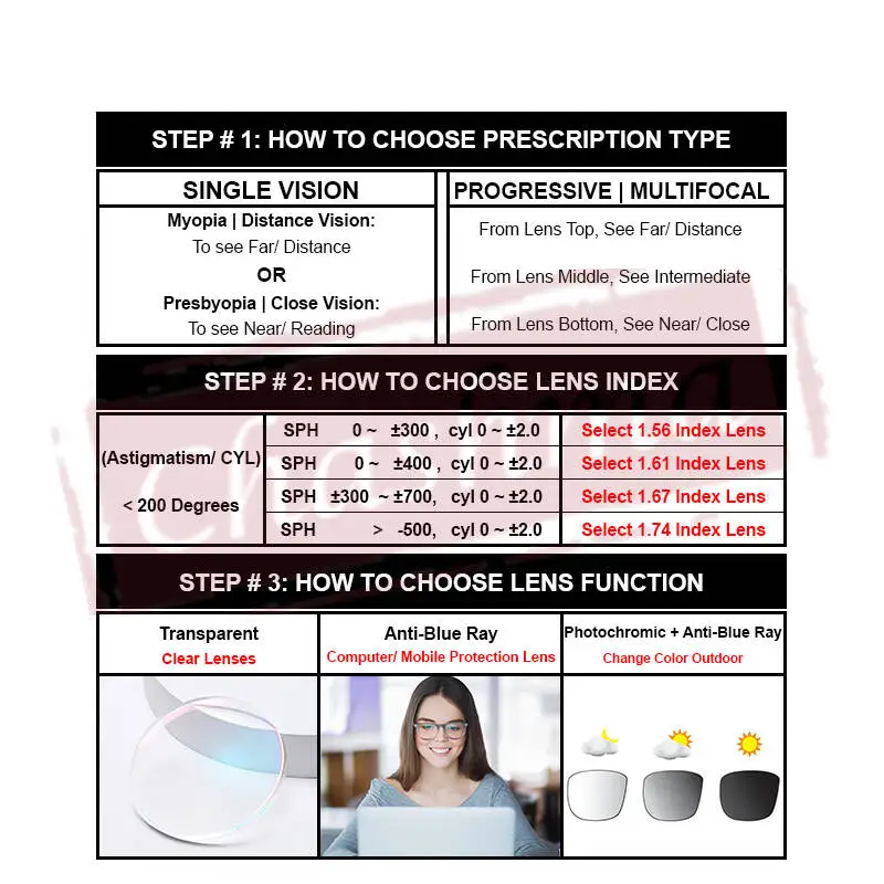 Chashma Prescription Glasses Men Sports Eyewear Myopia Recipe Eyeglasses Frames Multifocal Photochromic Progressive Lenses