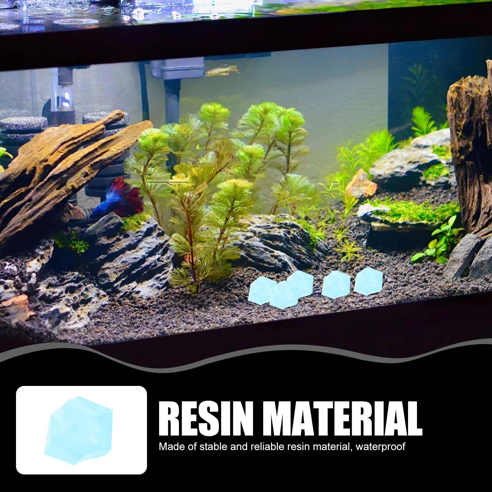 1 حقيبة ليلة توهج الحجارة الراتنج الحصى خزان الأسماك الديكور خزان الأسماك الحصى الصخور حديقة المناظر الطبيعية توهج في الأحجار الداكنة #2