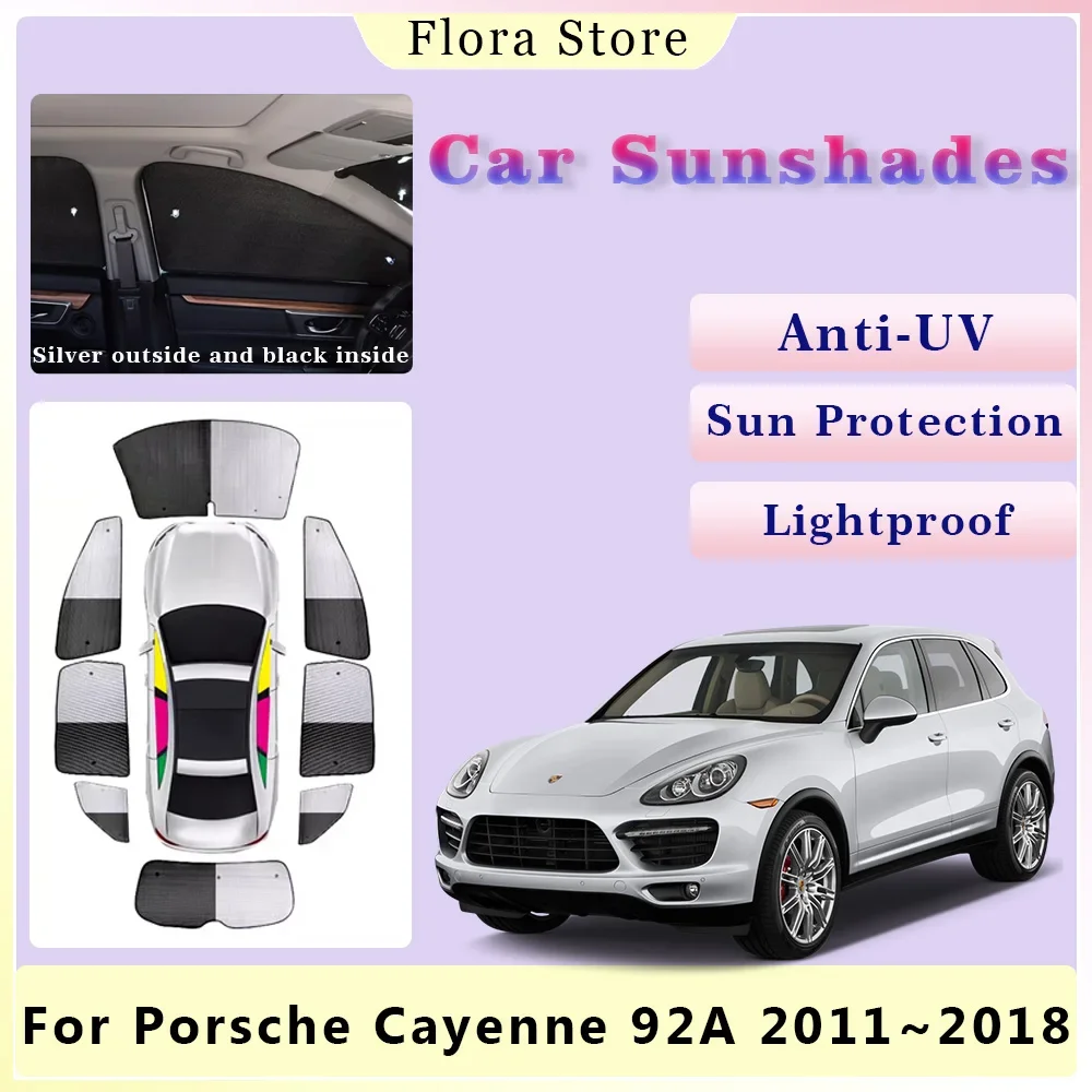 

Car Sunshades for Porsche Cayenne E2 92A 2011~2018 Rear Side Window Sun Visor Full Coverage Front Windshield Curtain Accessories