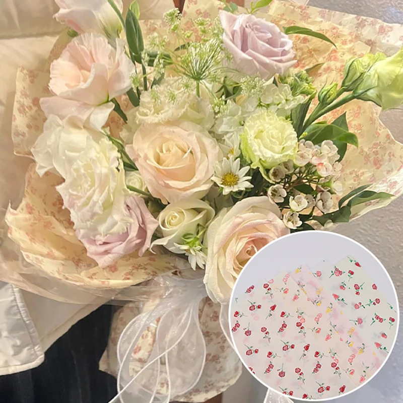 20 Sheets Of Rose Lining Paper Thickened Flower Packing Material Bow Printed Sydney Paper 50cm*70cm