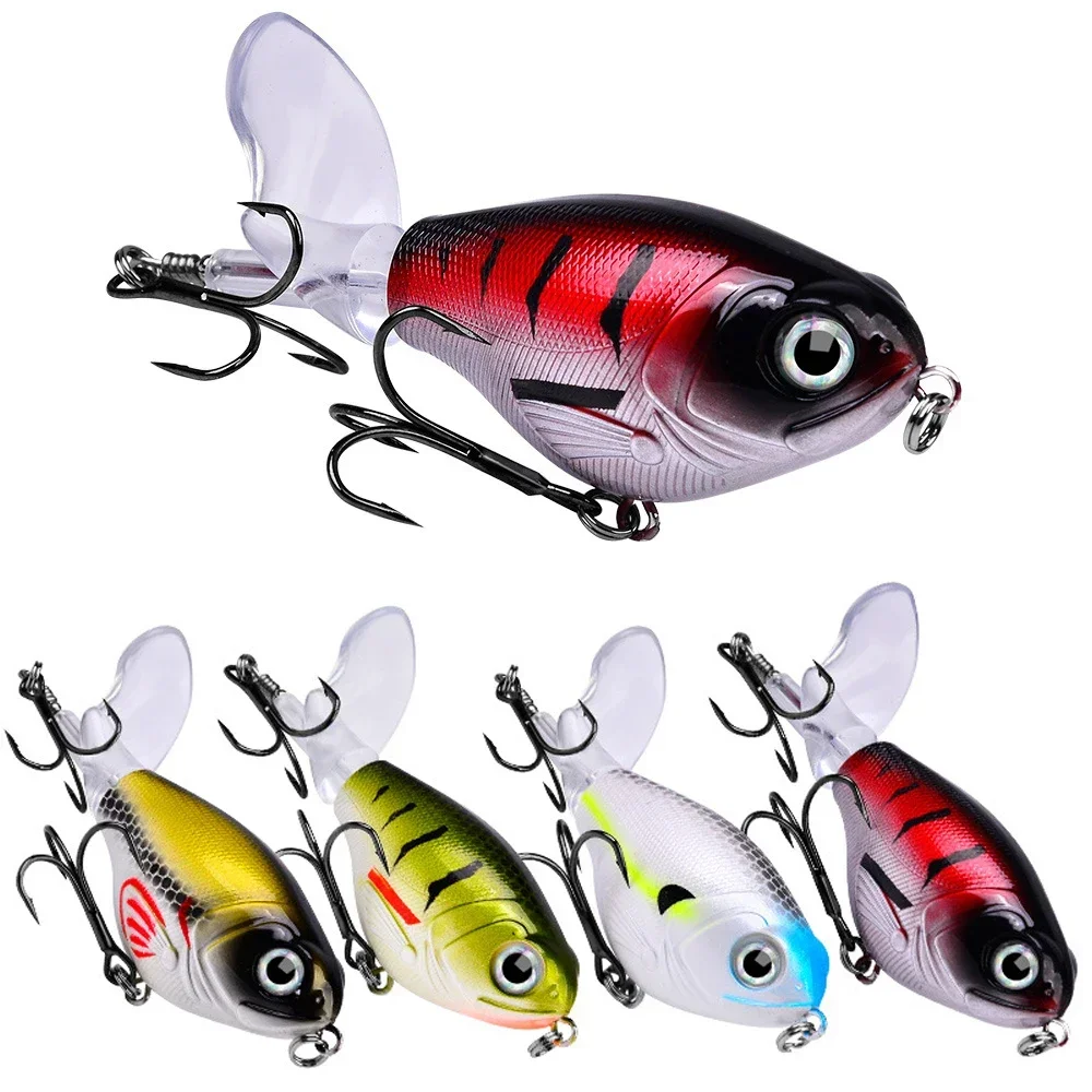 

Whopper Plopper Fishing Lure Length: 8cm / 9.3cm Topwater Artificial Hard Bait Bass Soft Rotating Tail Wobblers Fishing Tackle