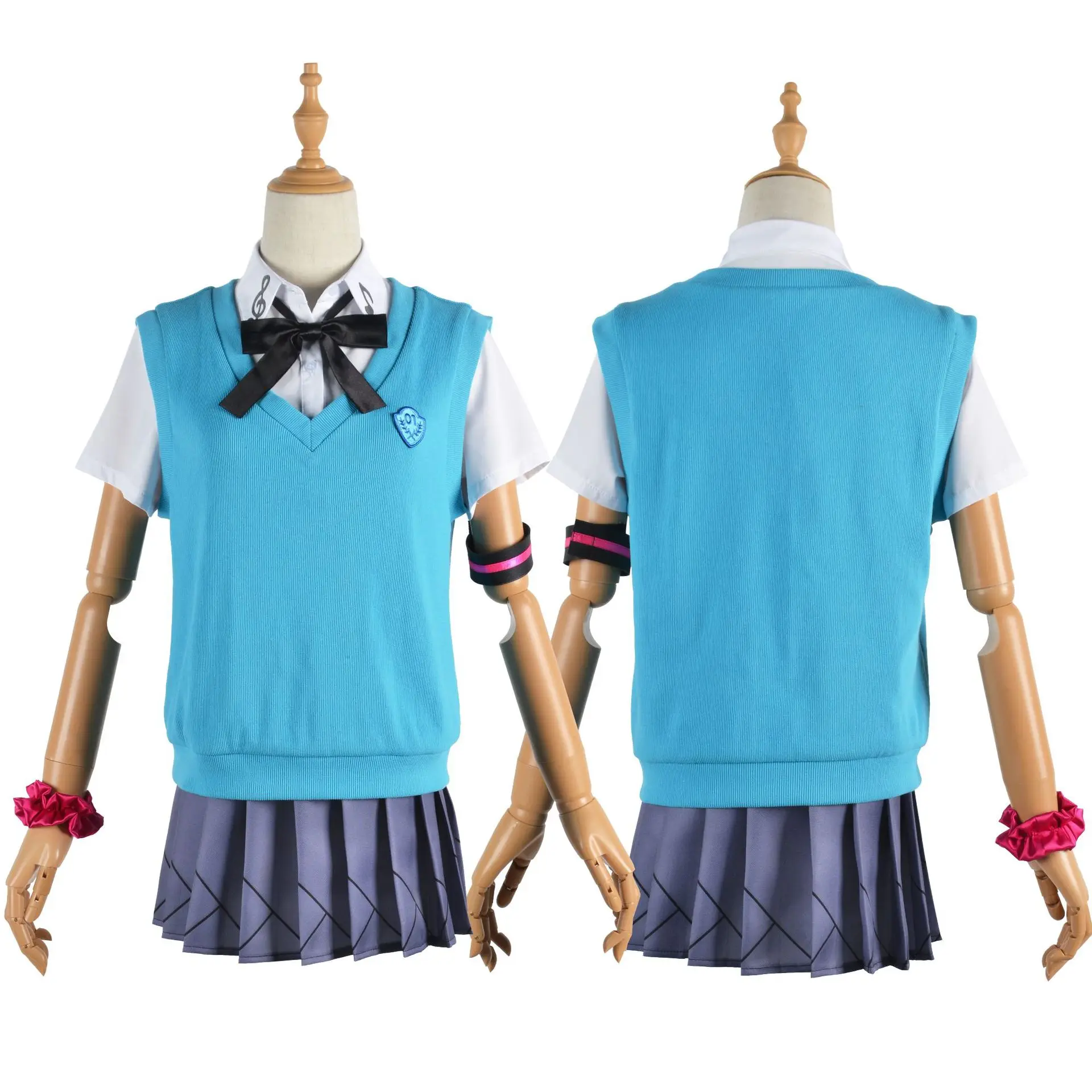 Virtual Idol Cosplay Outfit for Miku Hatsune 16th Anniversary, Anime JK Uniform, Blue, Sweet and Cute Role-playing Costume Set