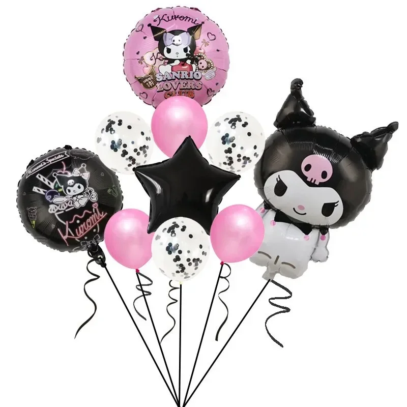 

10pcs/Set kawaii Melody Sanrio Cute Kuromi Cinnamoroll Foil Balloon Set Children's Birthday Party Decorative Toys Baby Shower