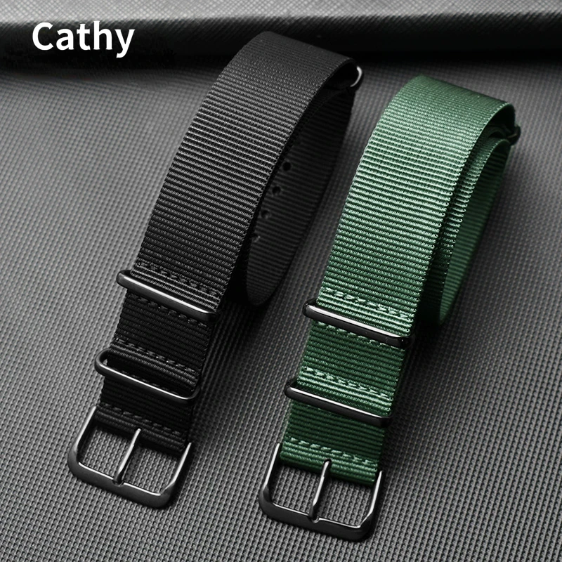 Nylon Watch Band for Seiko No. 5 Black Water Ghost Srpd79 Unisex Canvas Waterproof Watch Strap Accessories 22mm Wristband