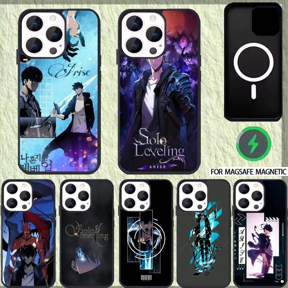 

Cool Sung Jin-Woo L-leveling Phone Case For iPhone 17 16 15 14 13 12 Pro Max Plus for Magsafe Mirror Wireless Magnetic Cover