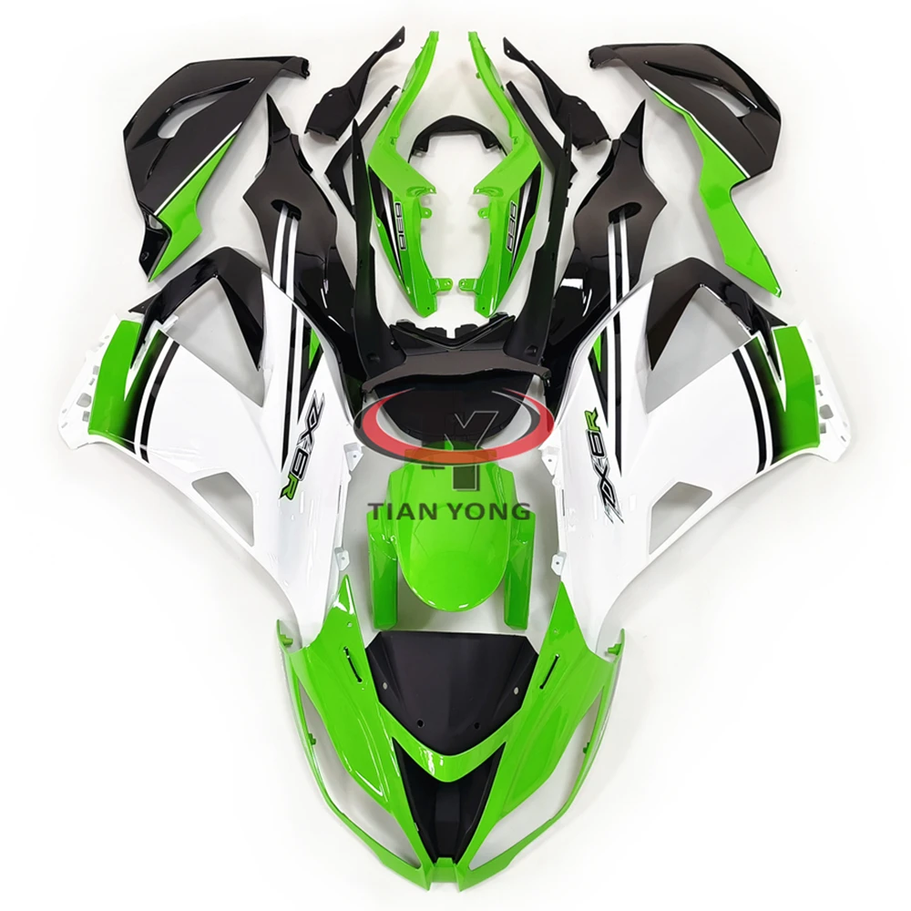 Bright green and white gradient letters Motorcycle For ZX6R 2013-2018 ZX 6R 636 Full Fairing Kit Injection Bodywork Cowling