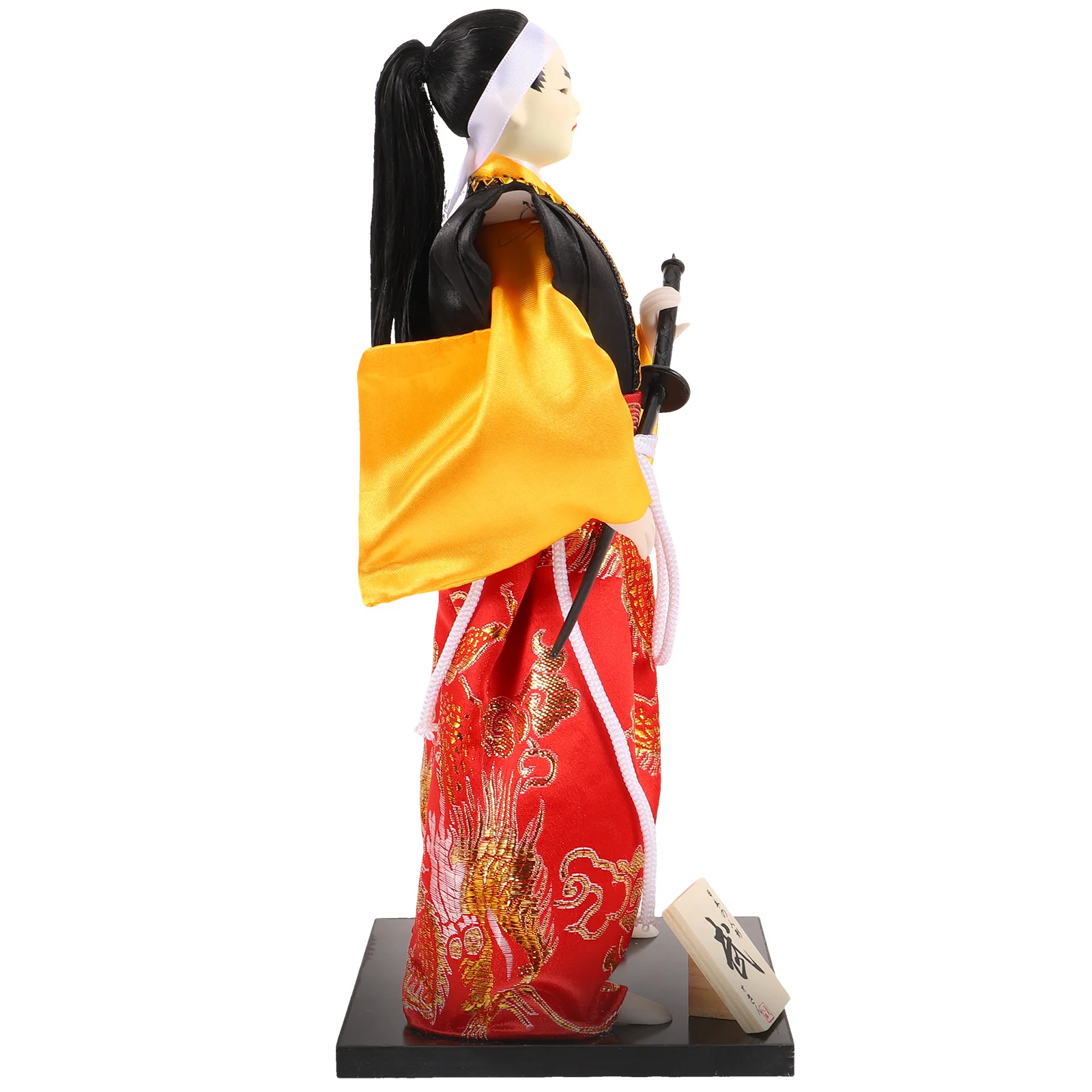 

Japanese Samurai Humanoid Craft Figurine Souvenir Figure Cloth Wood Material