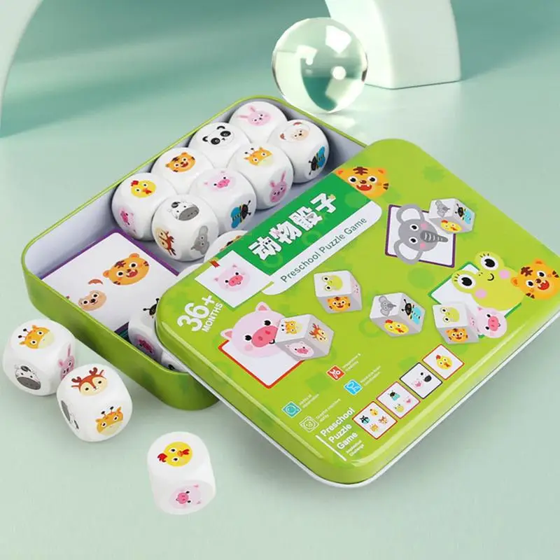 Matching Board Game For Kids Animal Wooden Dice Game Cartoon Early Education Toys Children Board Game For Birthdays Families